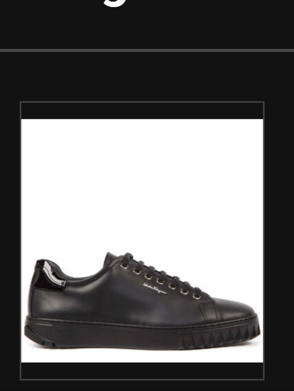 Salvatore Ferragamo Black Leather Low-Top Sneakers